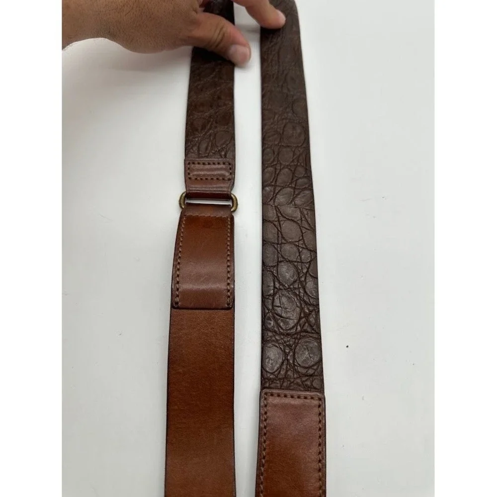 Trafalgar Mens Brown Genuine Crocodile Leather Belt Italy 32 1109TF05-200